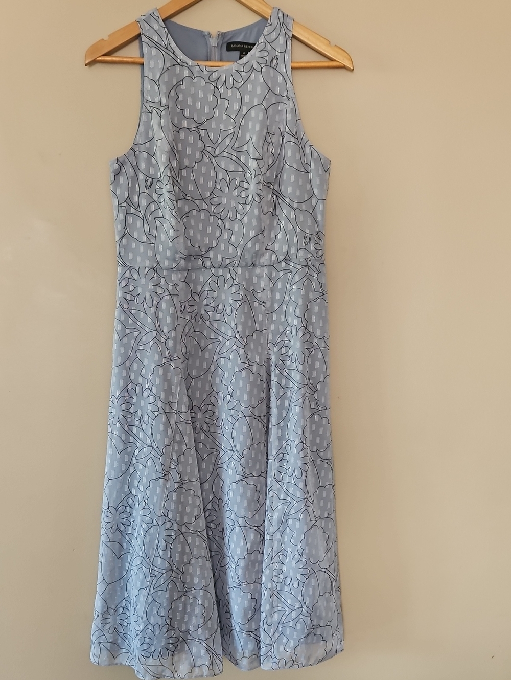 Banana Republic Midi Flowy A-line Grey Dress Sz4